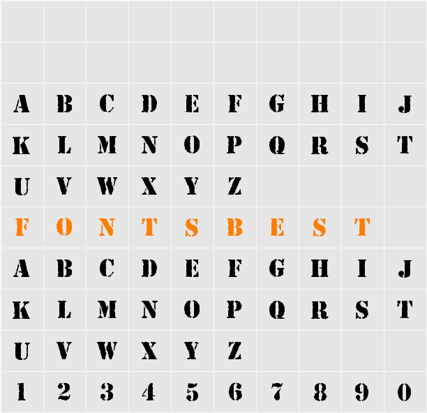 ARMY RUST Character Map