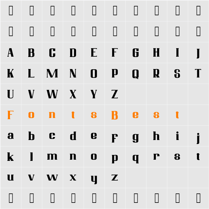 Beckenford_DEMO Character Map