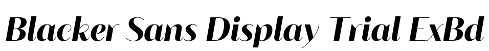 Blacker Sans Display Trial ExBd Font Image
