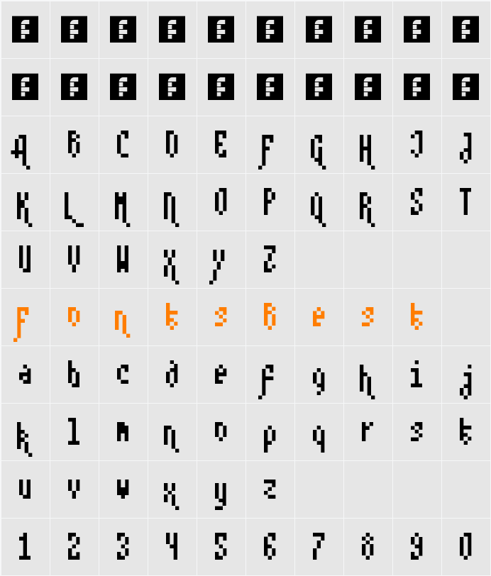 Mono a Mano Character Map