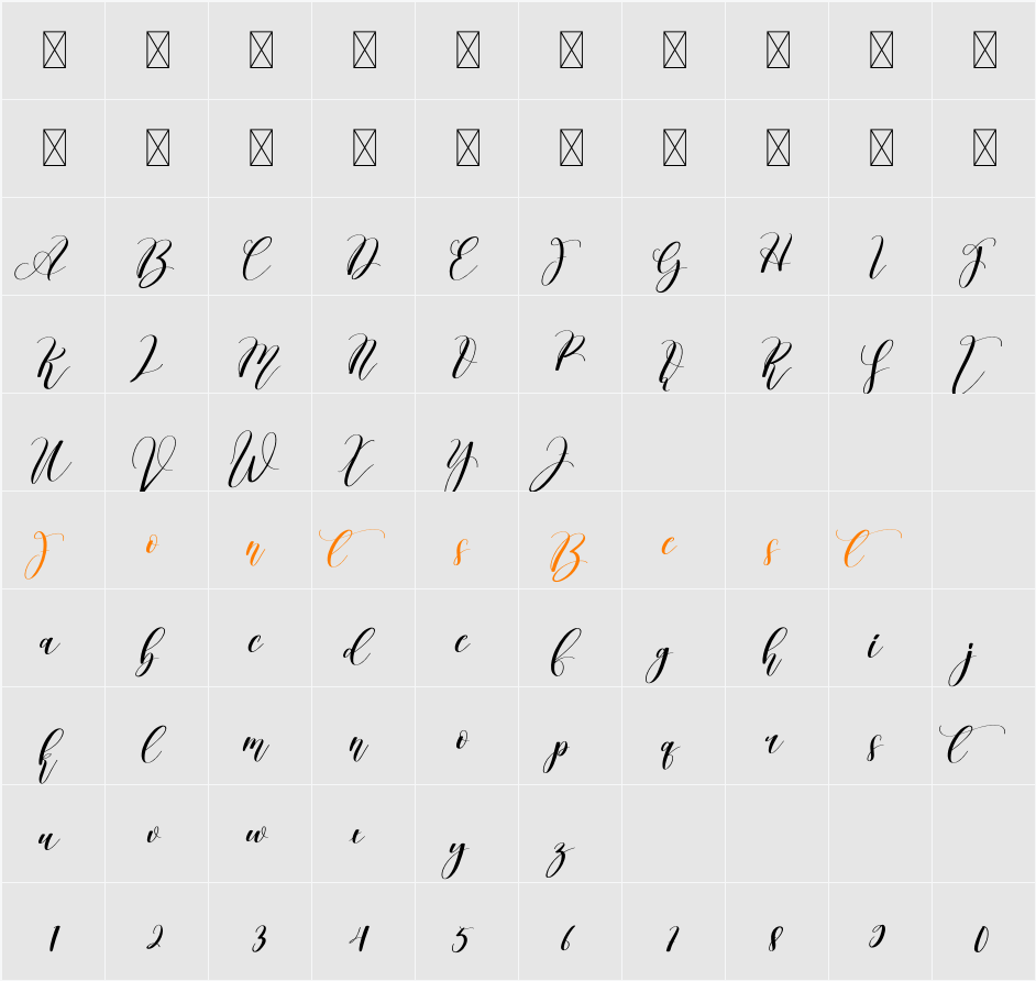 Angellina Character Map