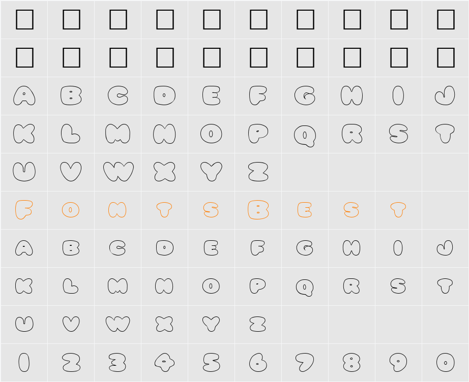 BumblebeeOpen Character Map
