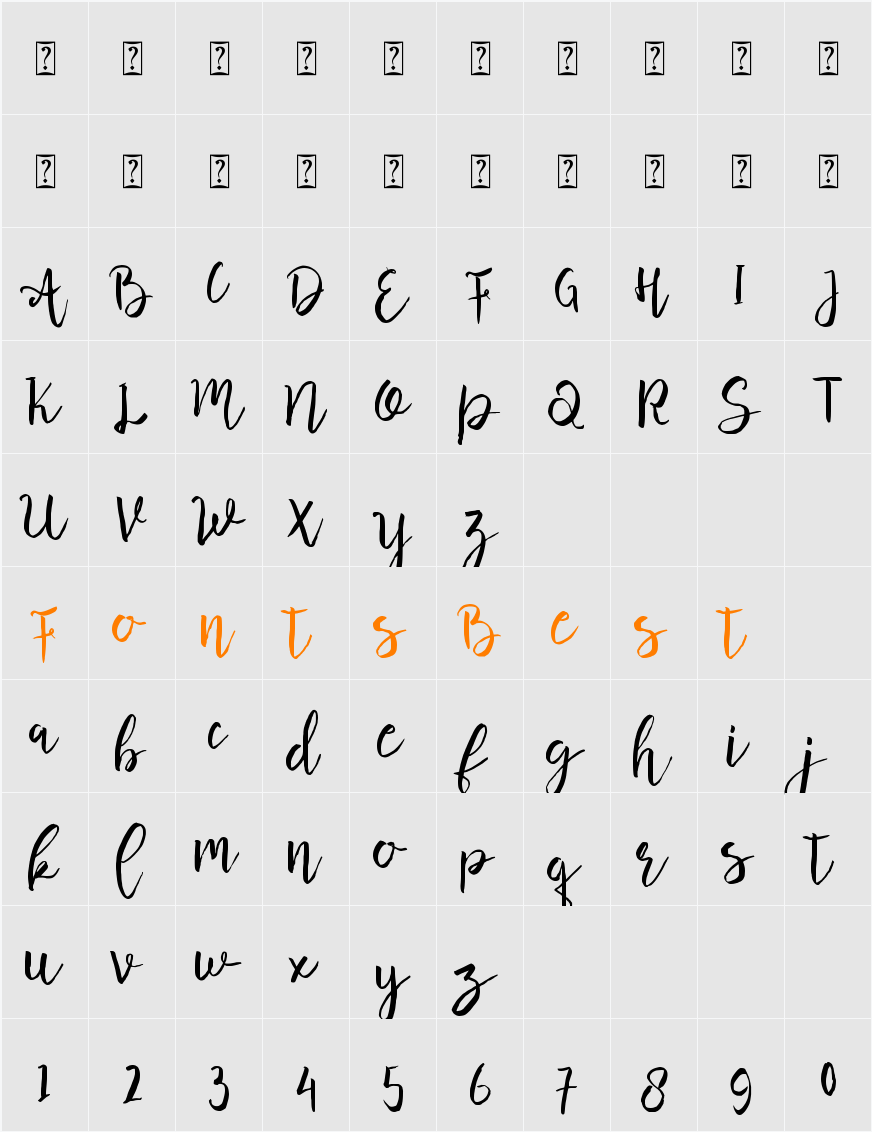 Butter Mellow Character Map