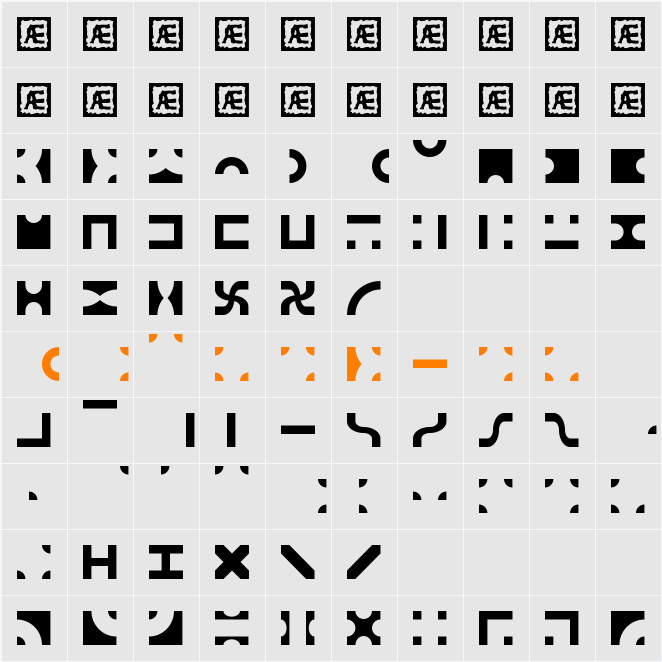 Bit Blocks TTF BRK Character Map
