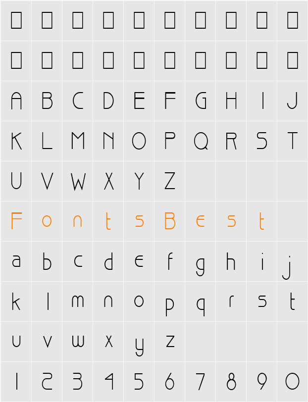 Basque-Condensed Character Map