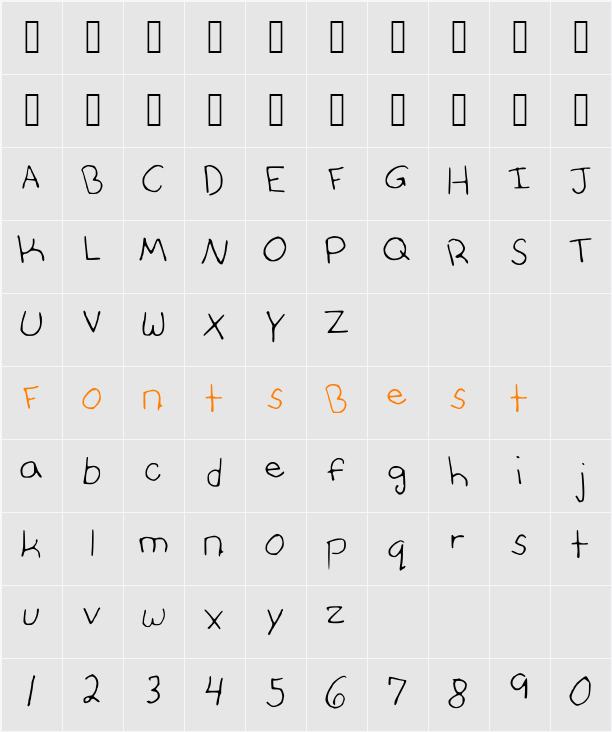 AnniesFontwithFaces Character Map