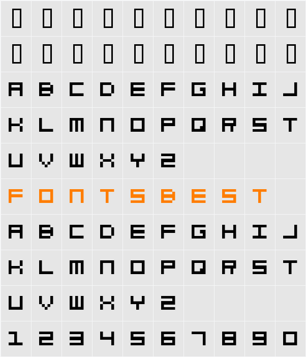 eelfont002 Character Map