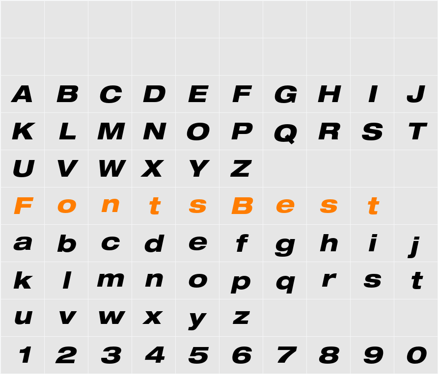 Helvetica Neue Character Map