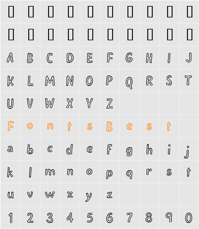 MushmellowOutline Character Map