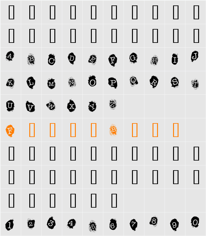 Fingerprints Inside Character Map