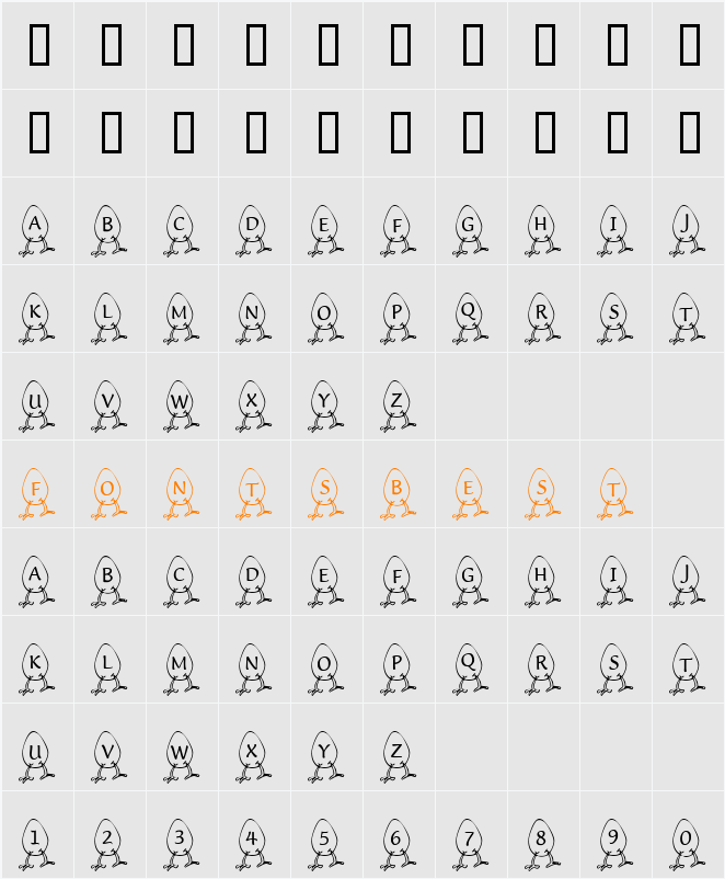 JI-Dowery Character Map