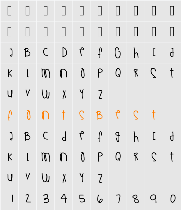 MorningKisses Character Map