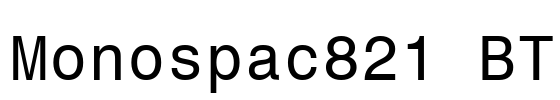 Monospac821 BT Font Image