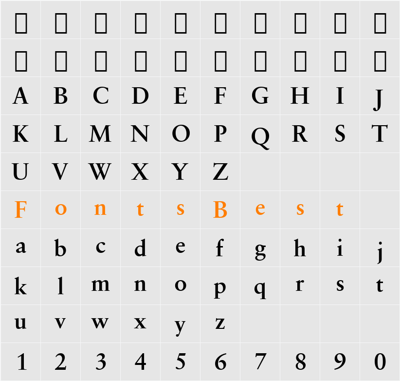 ClassGarmnd BT Character Map