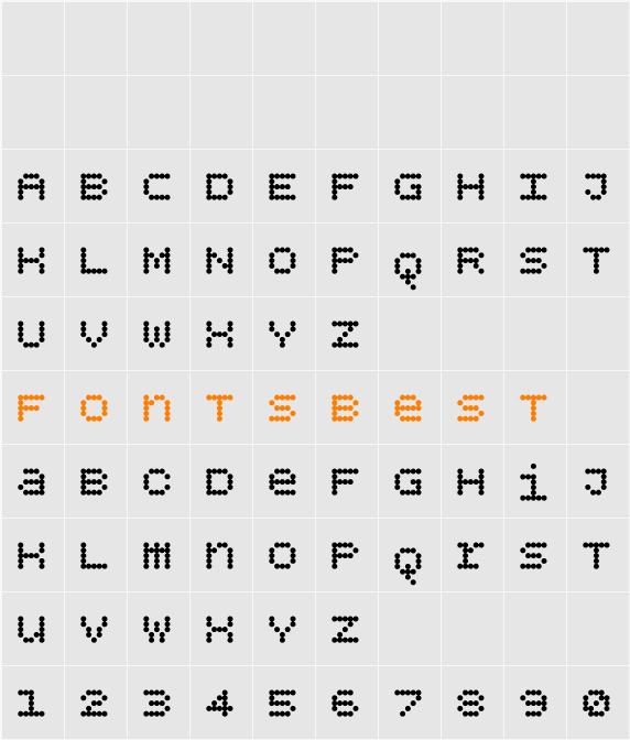 BPdotsUnicase Character Map