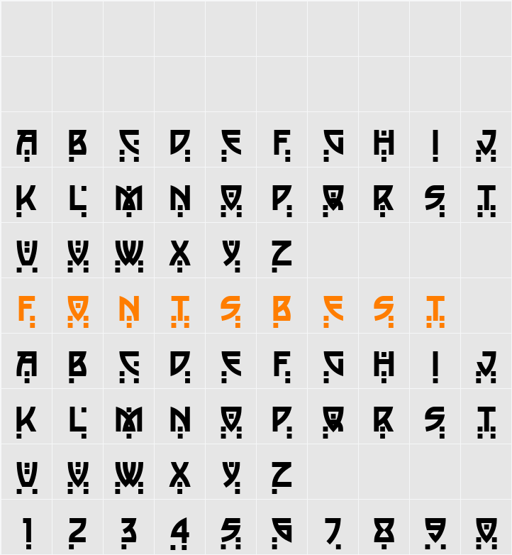 Bala Cynwyd NF Character Map