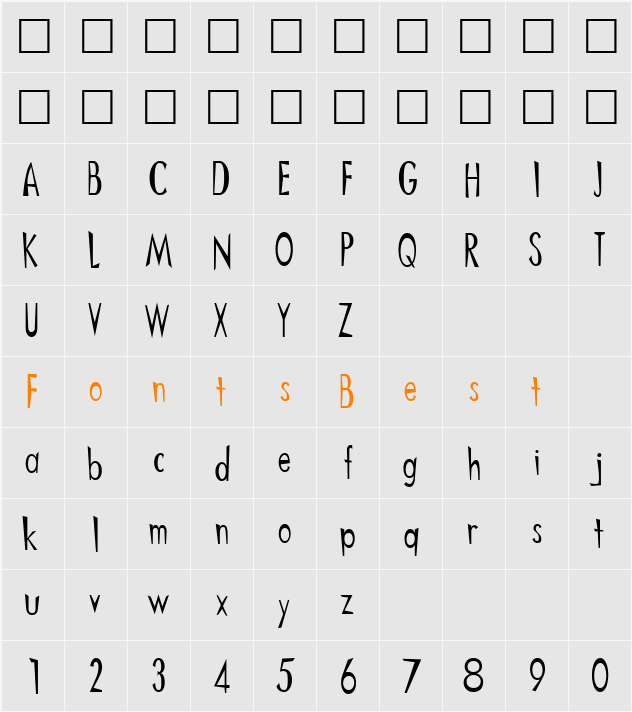 Ditnees Character Map