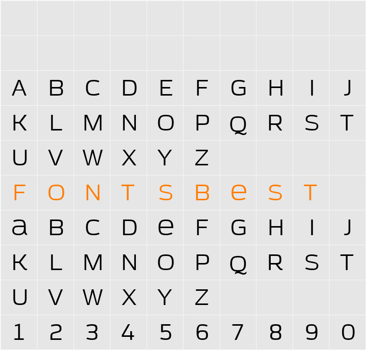 Azoft Sans Character Map