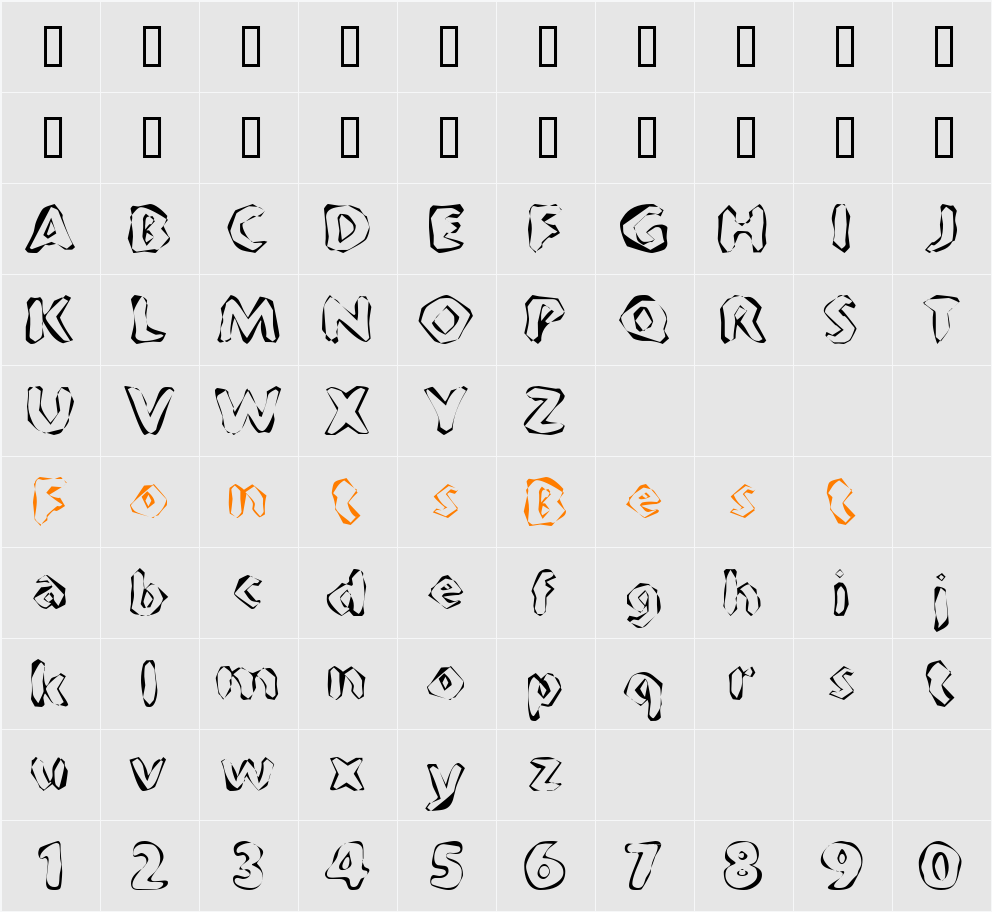 FlintPrint Character Map