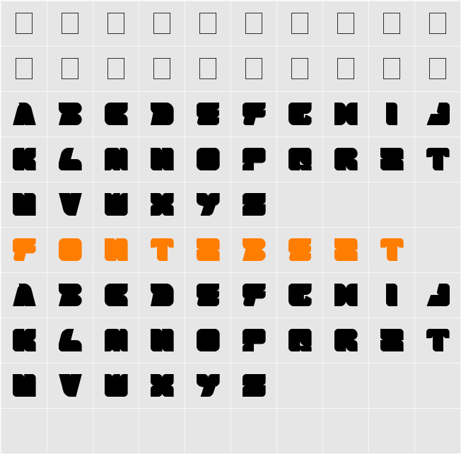 BROWN FOX Character Map