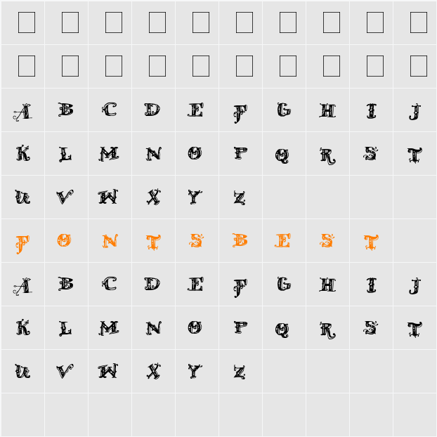 D_OLD MODERN Character Map