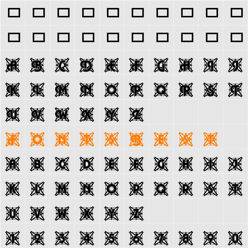 DTCPlazaM49 Character Map