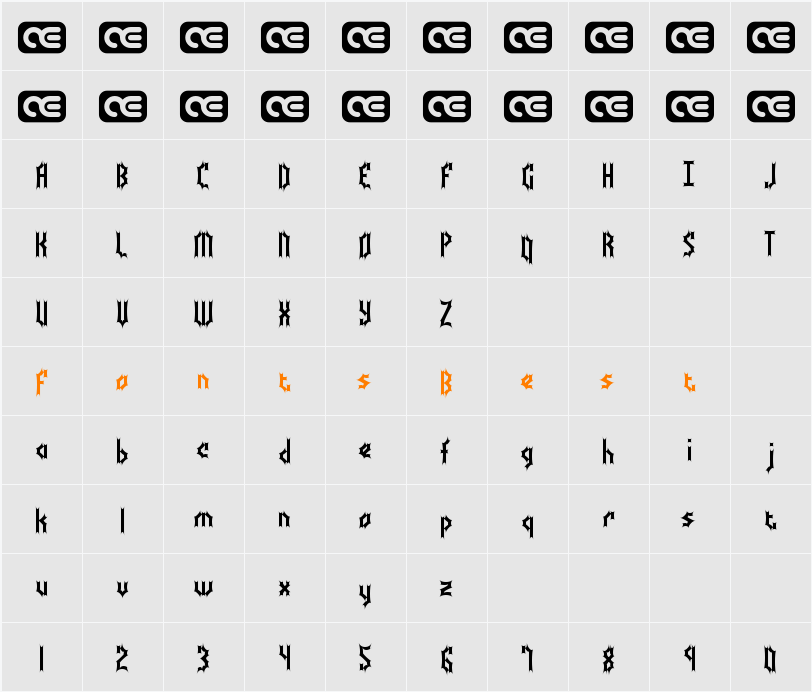 Bocuma Batty BRK Character Map