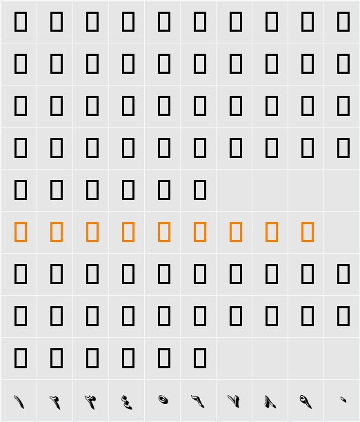 B Aseman Character Map