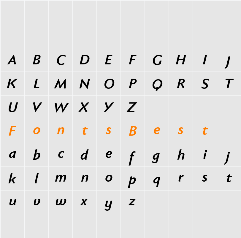 Faber Sans Pro reduced Character Map