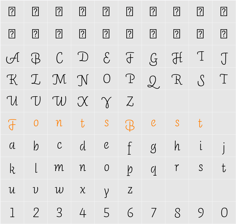 Auto 3 Lt LF Character Map