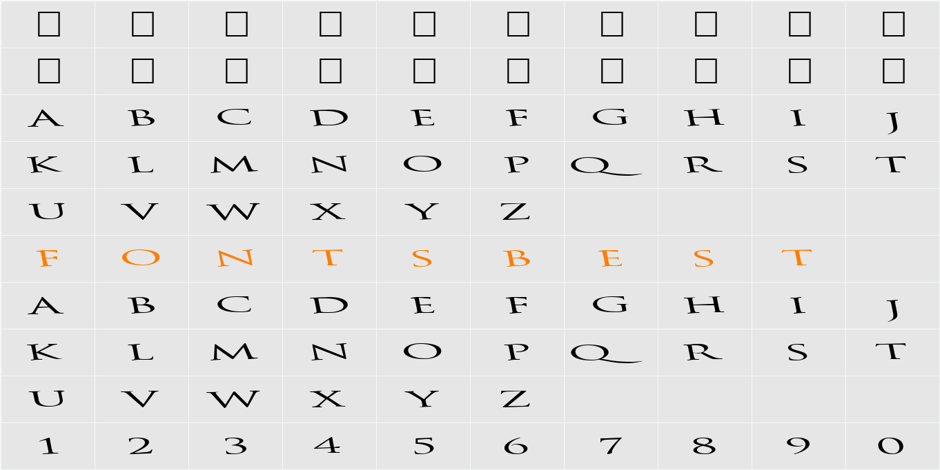BathingBeauty66 ttext Character Map