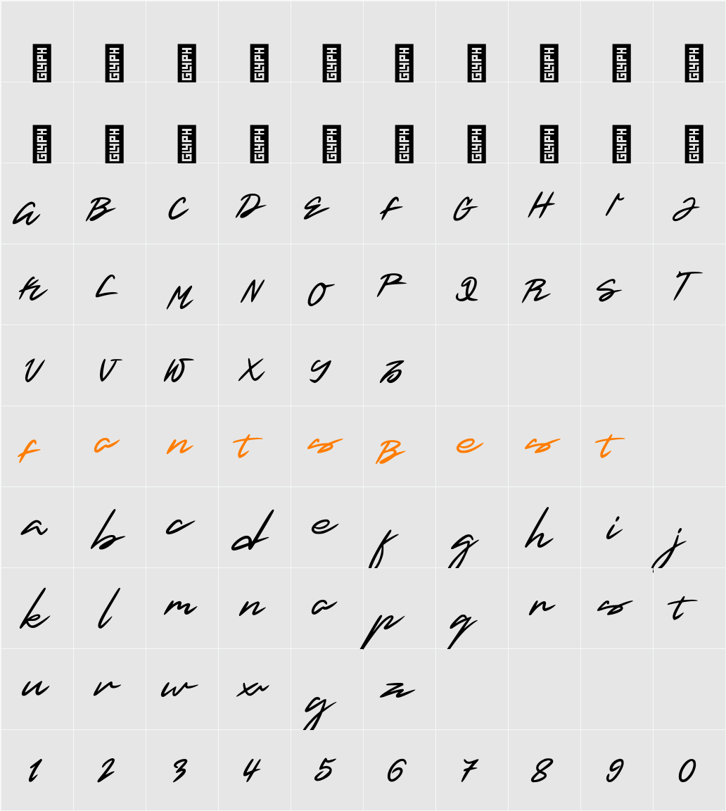 Betran Character Map