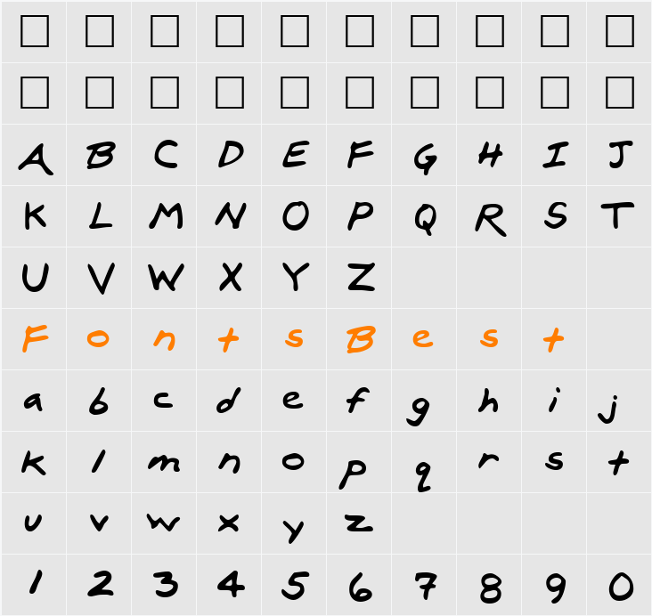 FletchersHand Character Map