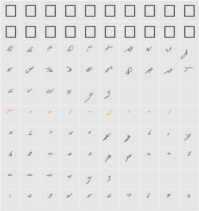 Barbara Character Map