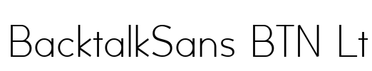 BacktalkSans BTN Lt Font Image