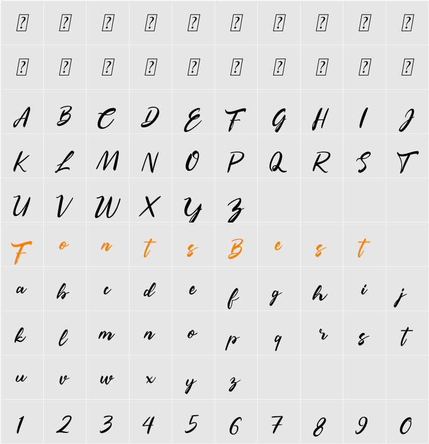 Besterline Character Map