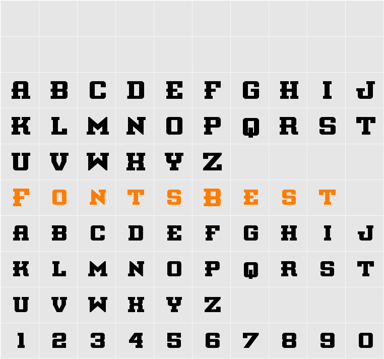 Interceptor Bold Character Map