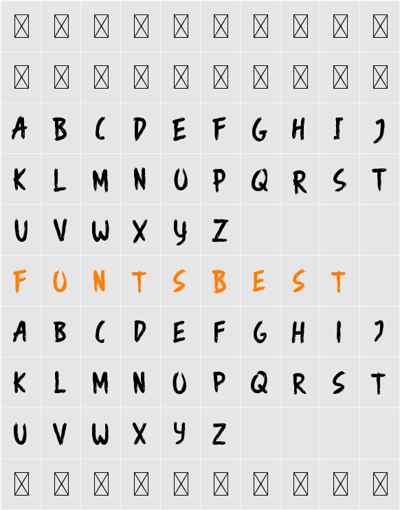Angemurphy Demo Blackletter Character Map