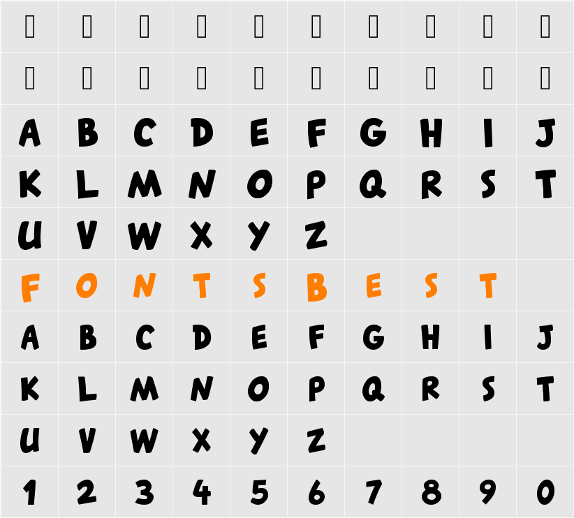 Canted FX Character Map