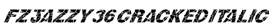 FZ JAZZY 36 CRACKED ITALIC Font Image