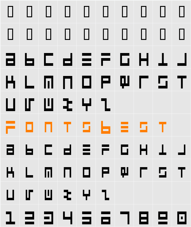 CyberspeakCondensed Character Map