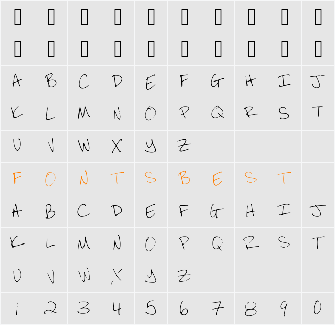 BRANDEEZFONTV2 Character Map
