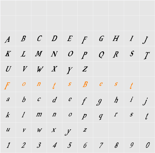 Booter - Zero One Character Map
