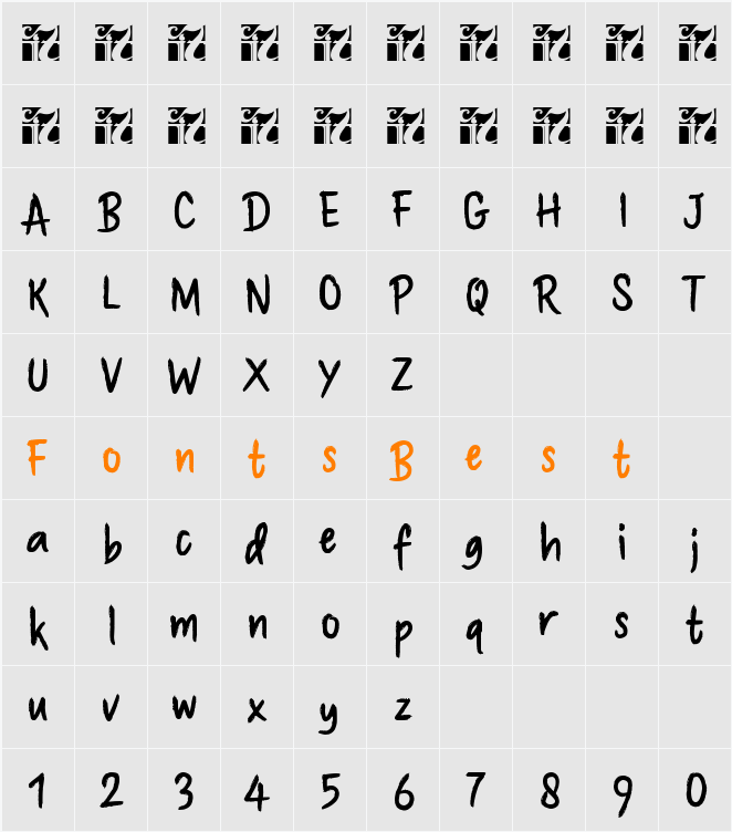 Brushaff Character Map