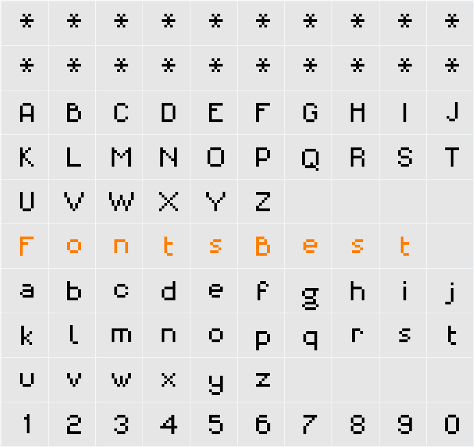 MiniForma Character Map