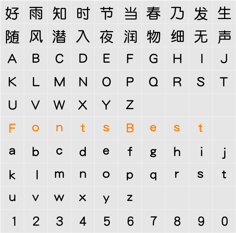 华康圆体W7(P) Character Map