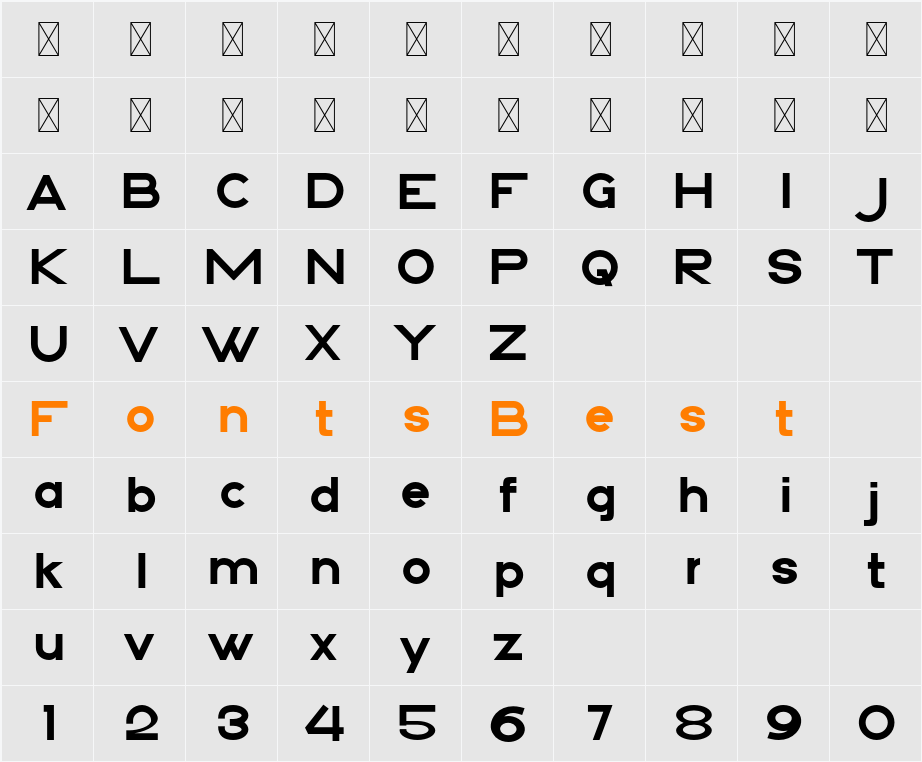 Aginoe Sans Character Map