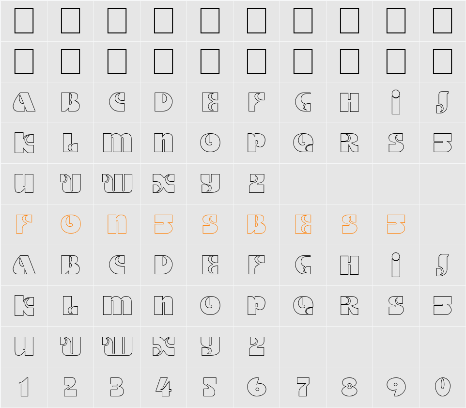 DSMotterHo Character Map