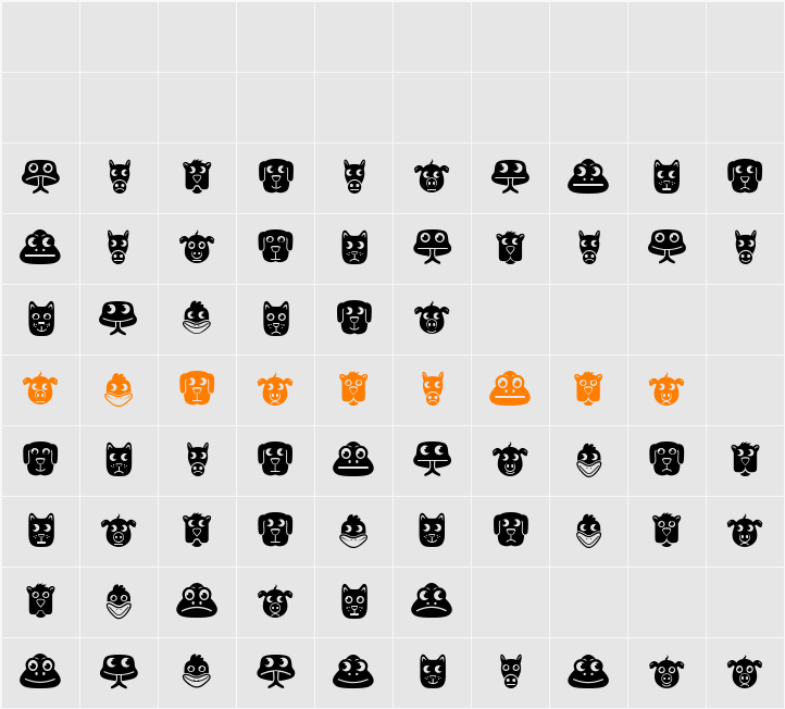 Animales Character Map