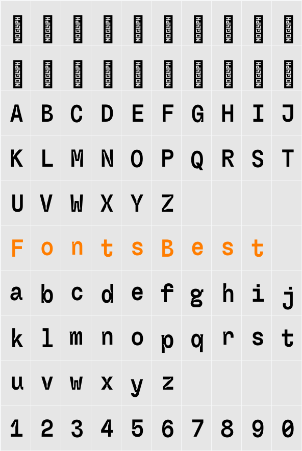 Fliege Mono SemiBold Character Map